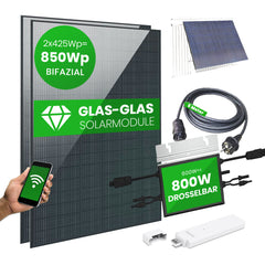 Set 56 - Balkonkraftwerk bifazial - 800W + 5m Betteri Kabel + Solarmodul-Halterung