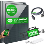 Set 64 - Balkonkraftwerk bifazial - 4x Solarmodule - 1500W + 10m Betteri Kabel