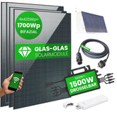 Set 65 - Balkonkraftwerk bifazial - 4x Solarmodule - 1500W + 10m Betteri Kabel + Solarmodul-Halterung