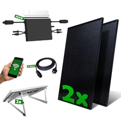 Set 52 - Balkonkraftwerk - 800W Wechselrichter + 10m Betteri Kabel + Flachdach-Halterung