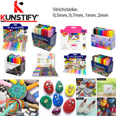 KUNSTIFY Acrylstifte Farbenset mit 0.5, 0.7, 1, 2mm Strichstärke, viele Farben