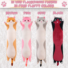 Lange Katze Kuscheltier - Seitenschläferkissen - verschiedene Farben und Größen