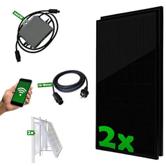 Set 43 - Balkonkraftwerk fullblack - 600W Deye + 10m Betteri Kabel + Solarmodul-Halterung