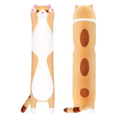 Long Cat - Brown / White - 50cm