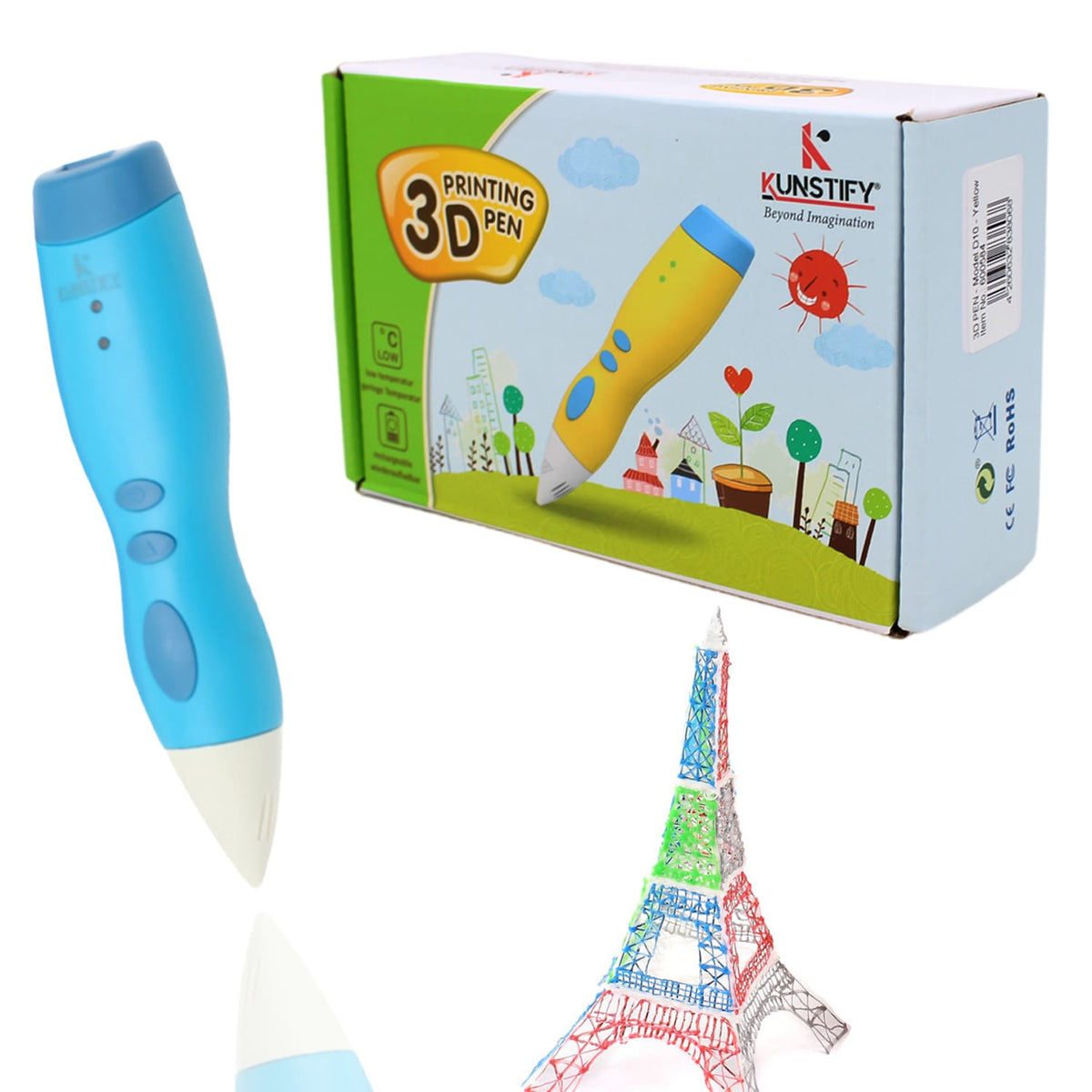 3D Stift für Kinder, Starterset mit Akku und niedriger Temperatur