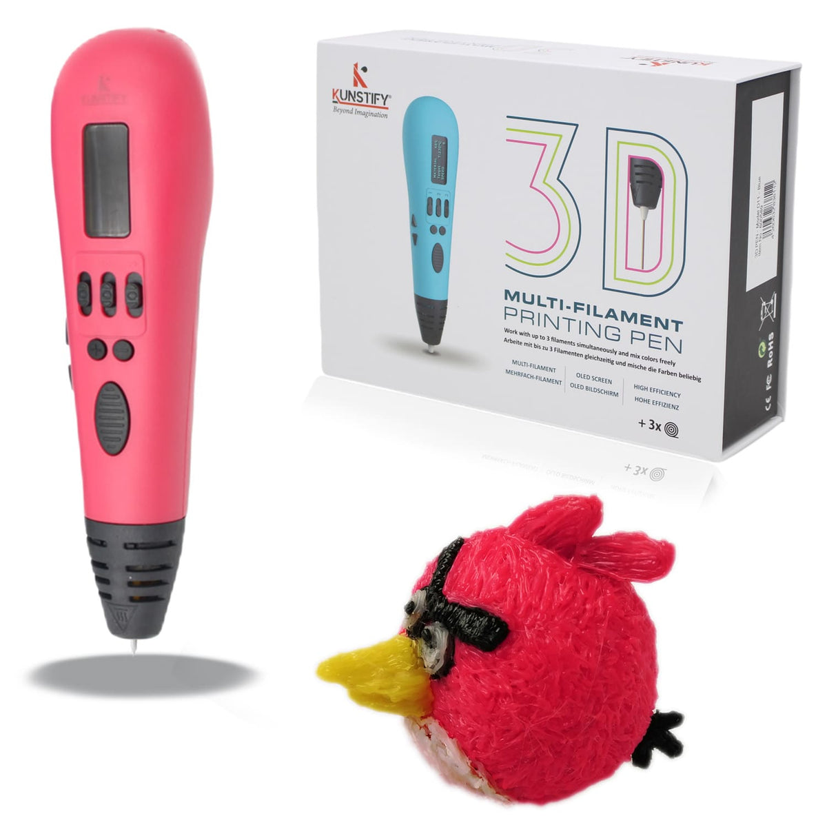 3D Stift, Profimodell für Erwachsene, 3 Filamente gleichzeitig einsetzen