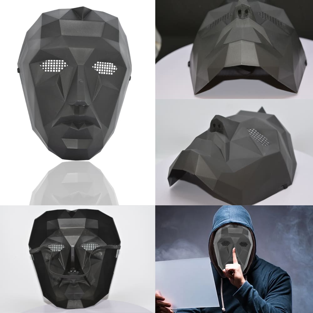 KUNSTIFY Gruselige The Game Maske für Halloween Horror Masken Kostüm Fasching