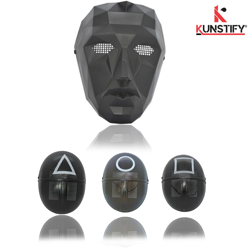 KUNSTIFY Gruselige The Game Maske für Halloween Horror Masken Kostüm Fasching