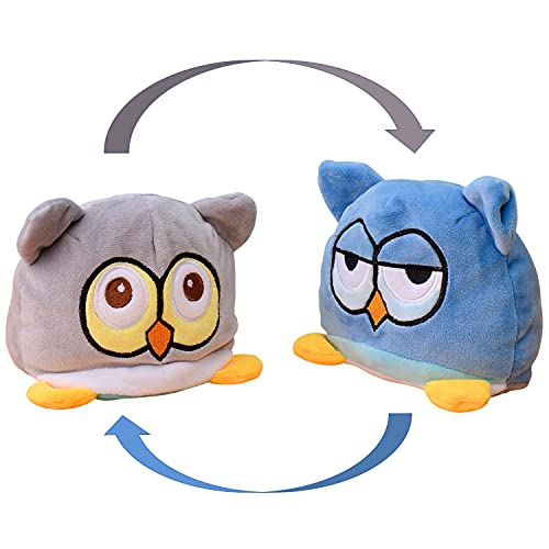KUNSTIFY Kuscheltier 20cm Stimmung Plüsch wenden Katze Einhorn Eule Plüschtiere