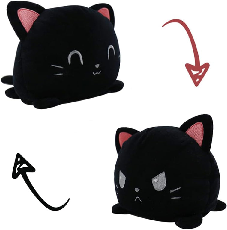 KUNSTIFY Kuscheltier 20cm Stimmung Plüsch wenden Katze Einhorn Eule Plüschtiere