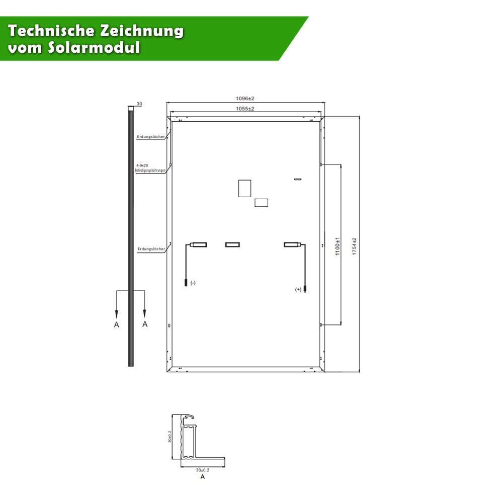 Set 45 - Balkonkraftwerk fullblack - 800W Deye + 10m Betteri Kabel + Solarmodul-Halterung