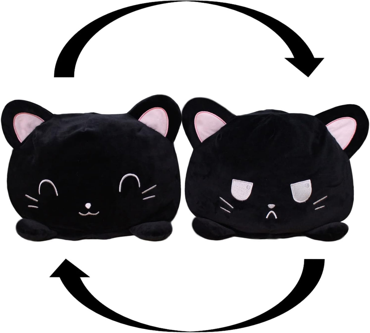 KUNSTIFY XXL Zoo Kuscheltiere 40cm Stimmung Plüsch wenden Katze Einhorn Eule Plüschtiere