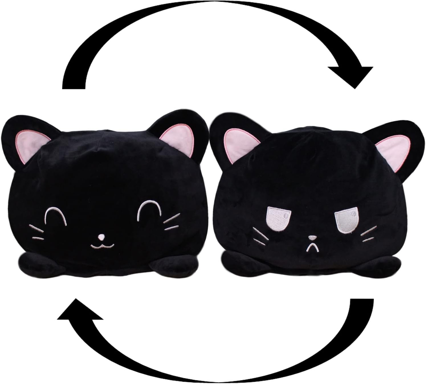 KUNSTIFY XXL Zoo Kuscheltiere 40cm Stimmung Plüsch wenden Katze Einhorn Eule Plüschtiere