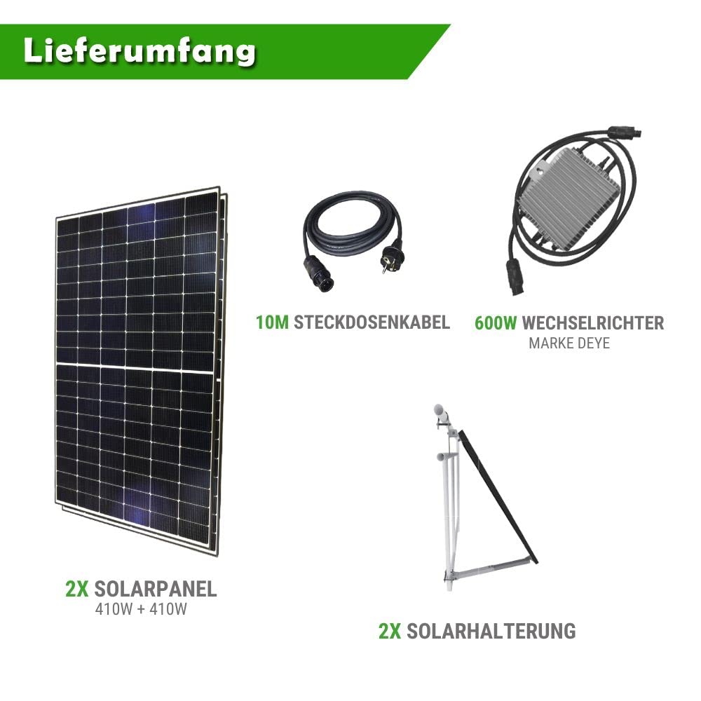 Set 05 - Balkonkraftwerk - 600W Deye + 10m Betteri Kabel + Solarmodul-Halterung