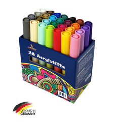 28 Acrylstifte Farbenset - 2mm Strichstärke - Das Allrounder Paket