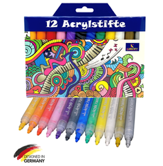 Acrylstifte - 12 Farben - Markerset