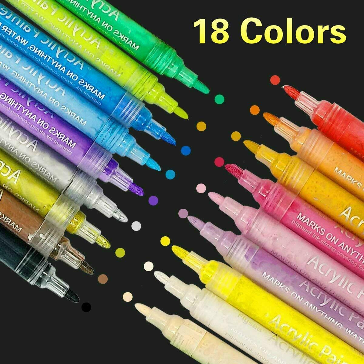 Acrylstifte - 18 Farben - Markerset