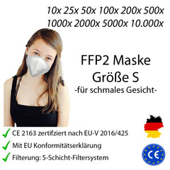Kinder FFP2 Atemschutzmasken - Weiß - 10 Stück