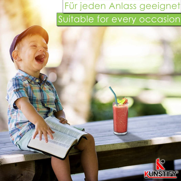 KUNSTIFY Metall Strohhalme für Cocktail Gläser Bubble Tea Trinkhalm Qualitativ