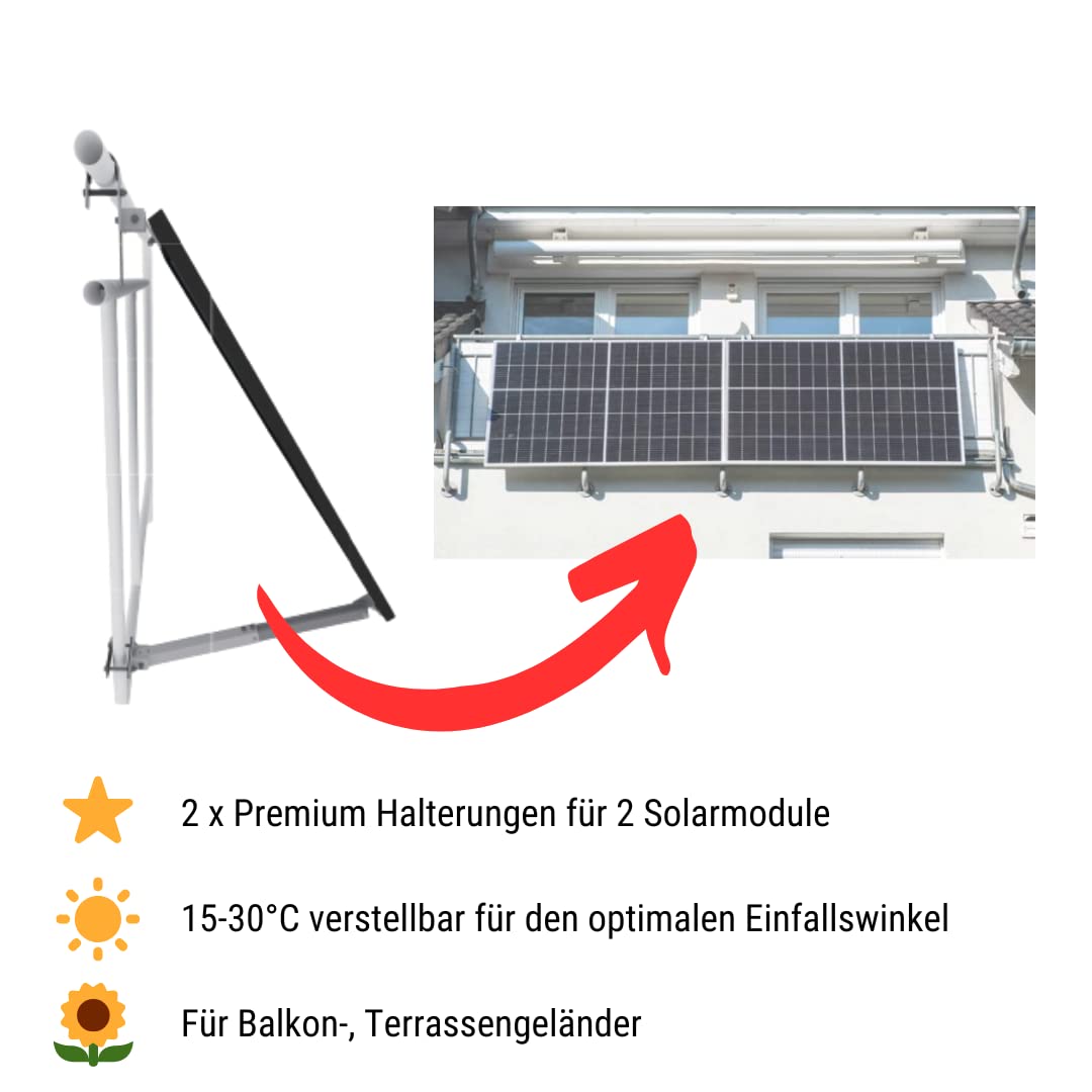 Set 09 - Balkonkraftwerk - 800W Wechselrichter + 10m Betteri Kabel + Solarmodul-Halterung