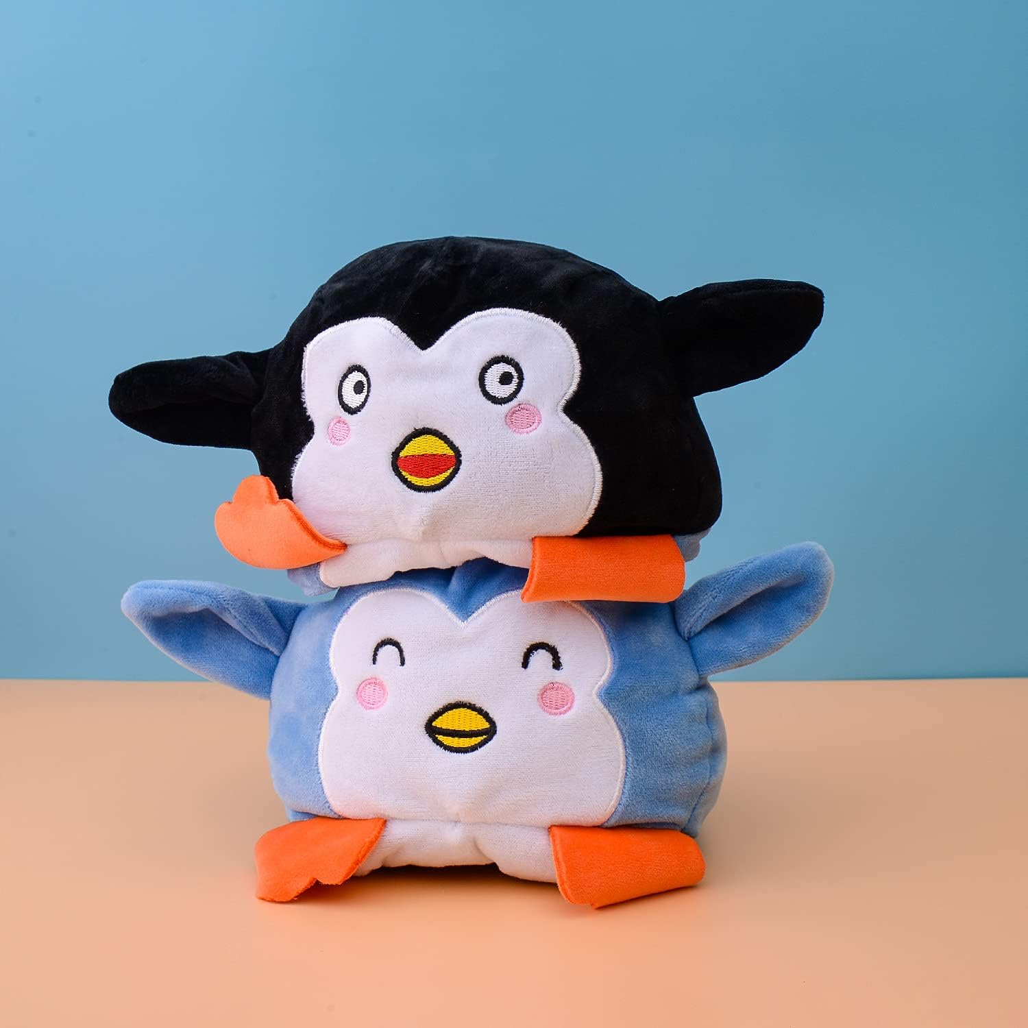 KUNSTIFY Kuscheltier 20cm Stimmung Plüsch wenden Katze Einhorn Eule Plüschtiere