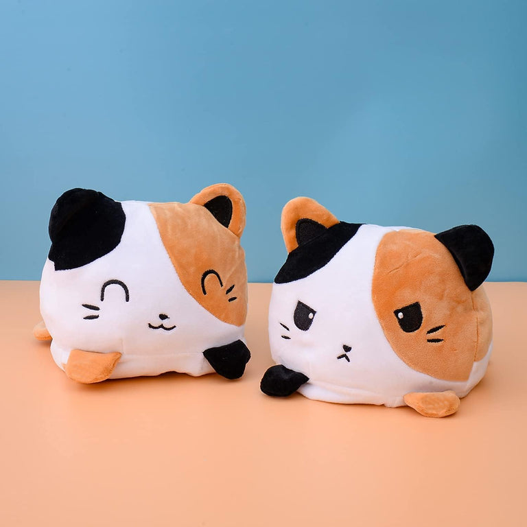 KUNSTIFY Kuscheltier 20cm Stimmung Plüsch wenden Katze Einhorn Eule Plüschtiere