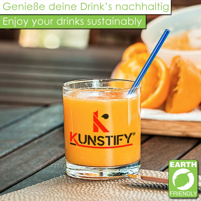 KUNSTIFY Metall Strohhalme für Cocktail Gläser Bubble Tea Trinkhalm Qualitativ