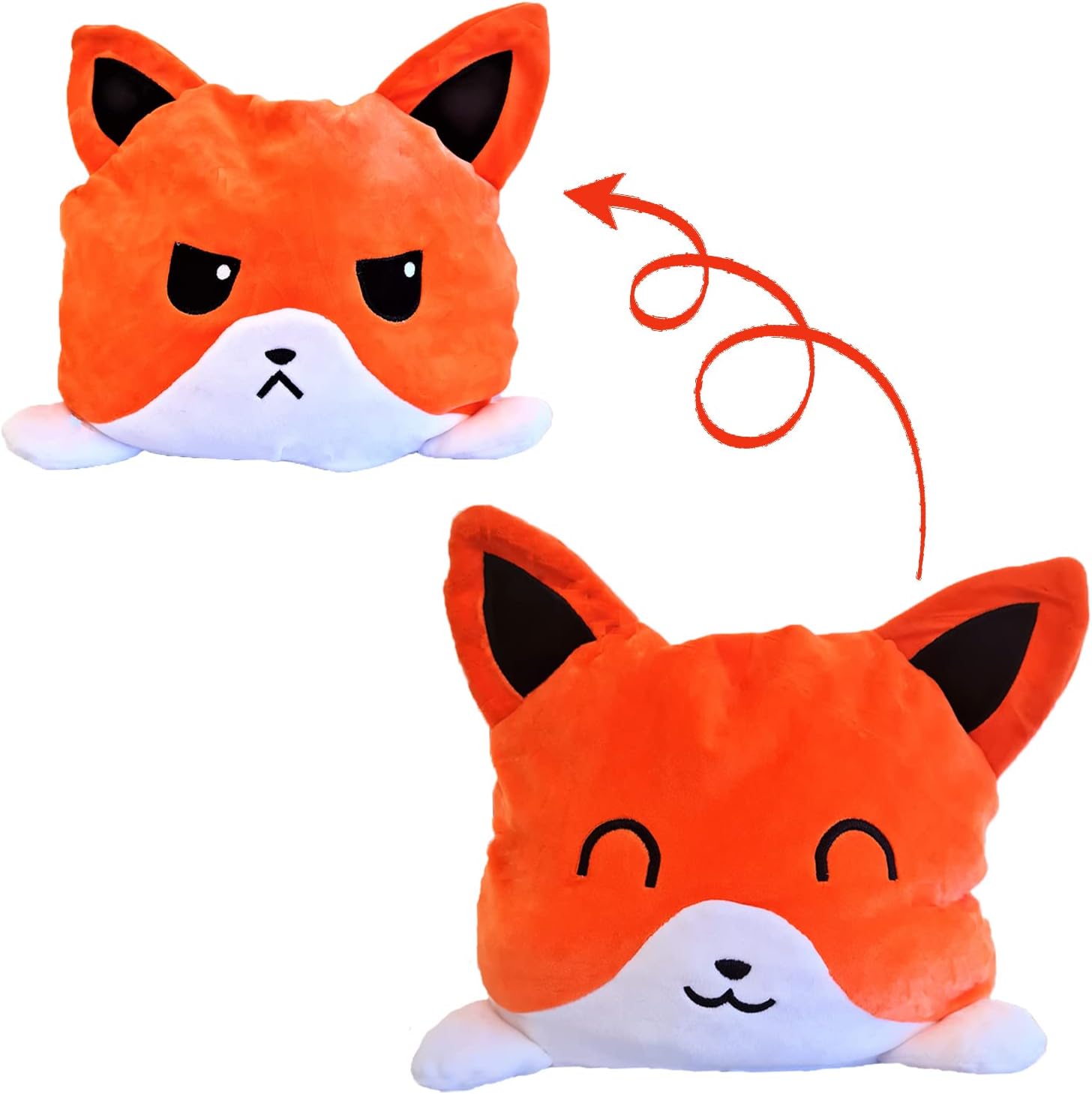 KUNSTIFY XXL Zoo Kuscheltiere 40cm Stimmung Plüsch wenden Katze Einhorn Eule Plüschtiere