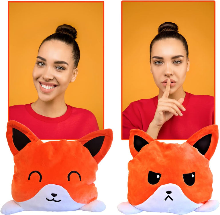 KUNSTIFY Kuscheltier 20cm Stimmung Plüsch wenden Katze Einhorn Eule Plüschtiere