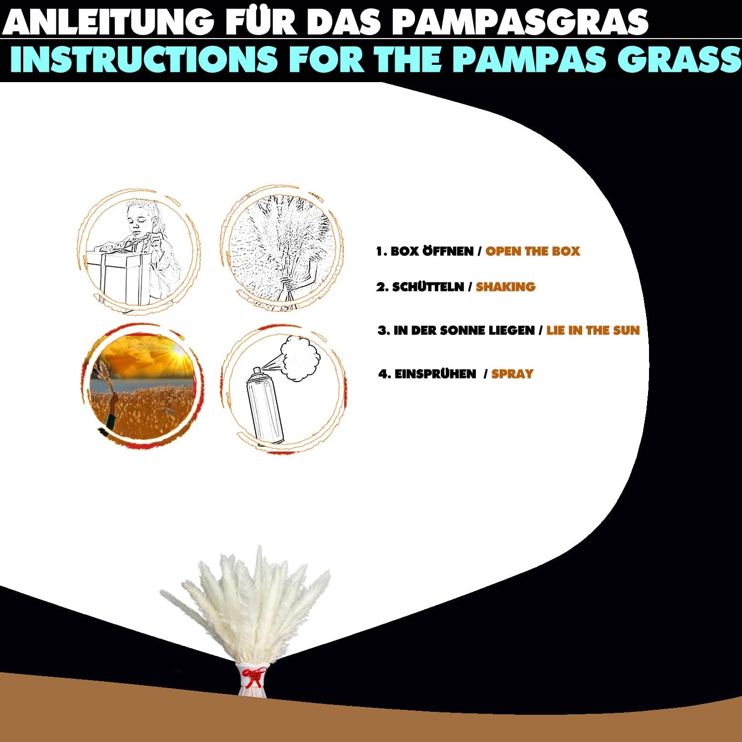 XXL Pampasgras 100cm - verschiedene Farben