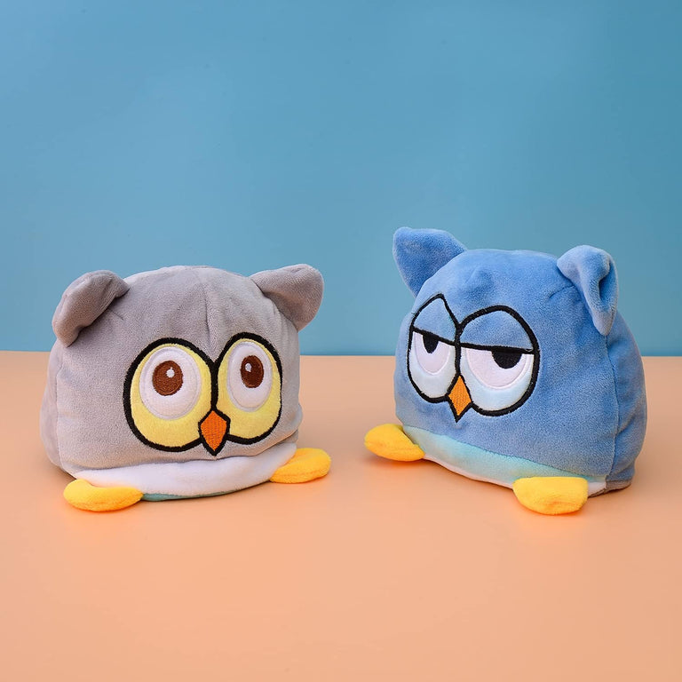 KUNSTIFY Kuscheltier 20cm Stimmung Plüsch wenden Katze Einhorn Eule Plüschtiere