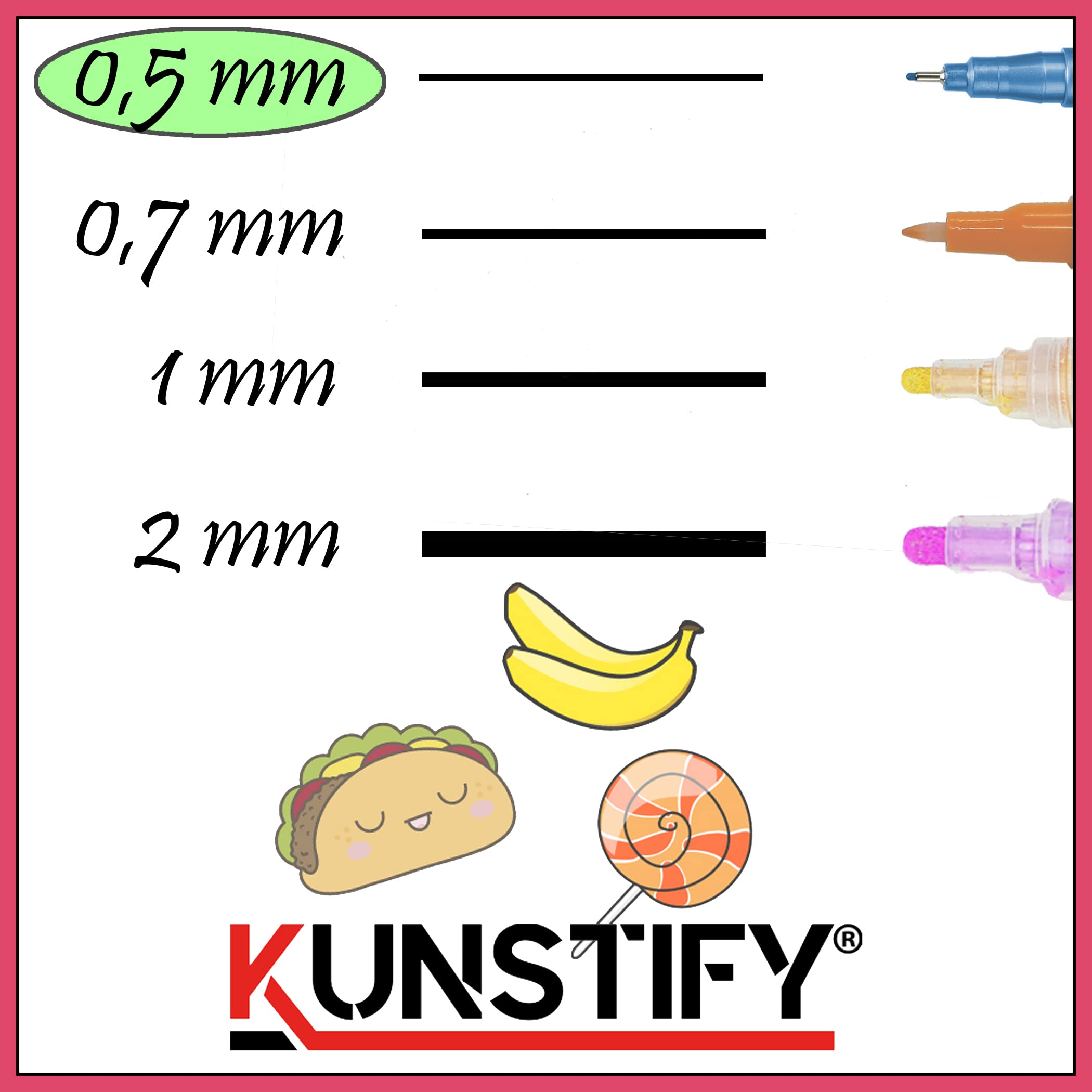 Acrylstifte - 24 Farbenset - 0.5mm Snack Design