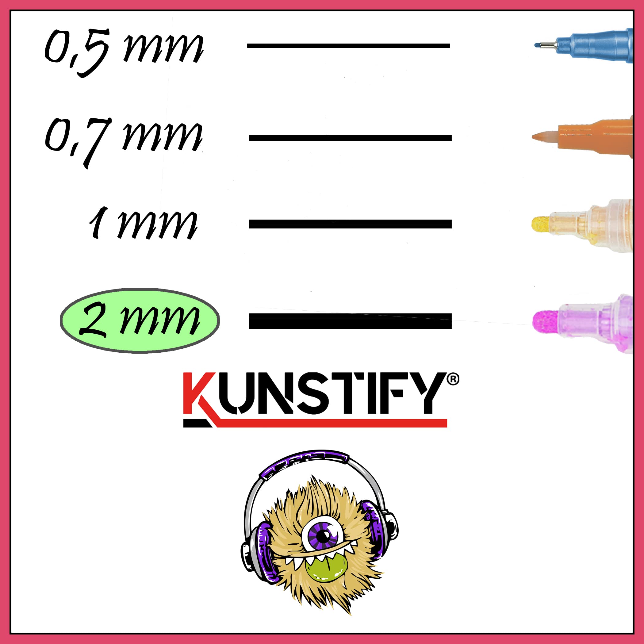 28 Acrylstifte Farbenset - 2mm Strichstärke - Das Allrounder Paket