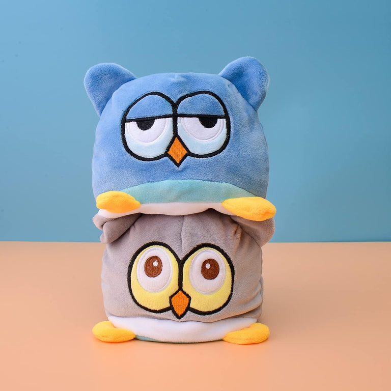 KUNSTIFY Kuscheltier 20cm Stimmung Plüsch wenden Katze Einhorn Eule Plüschtiere