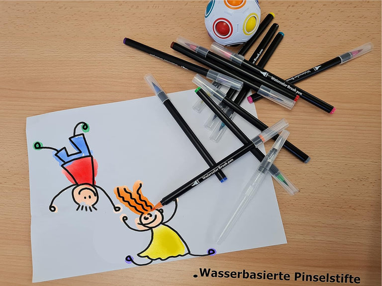 Aquarellstifte Dual Brush Pen 24 Farben Set Filzstifte Pinselstifte Fasermaler