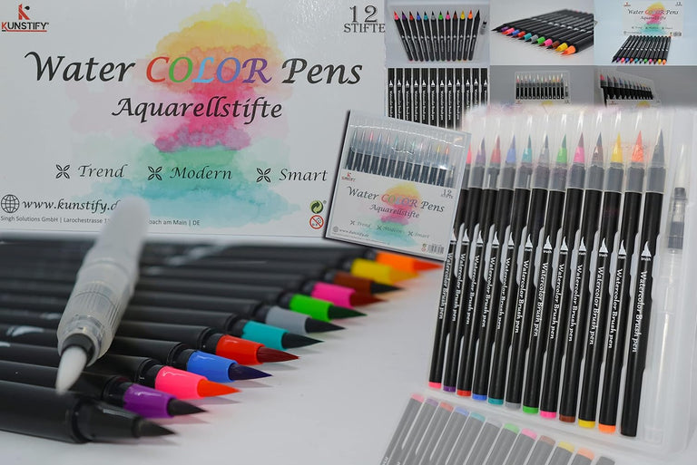 Aquarellstifte Dual Brush Pen 24 Farben Set Filzstifte Pinselstifte Fasermaler