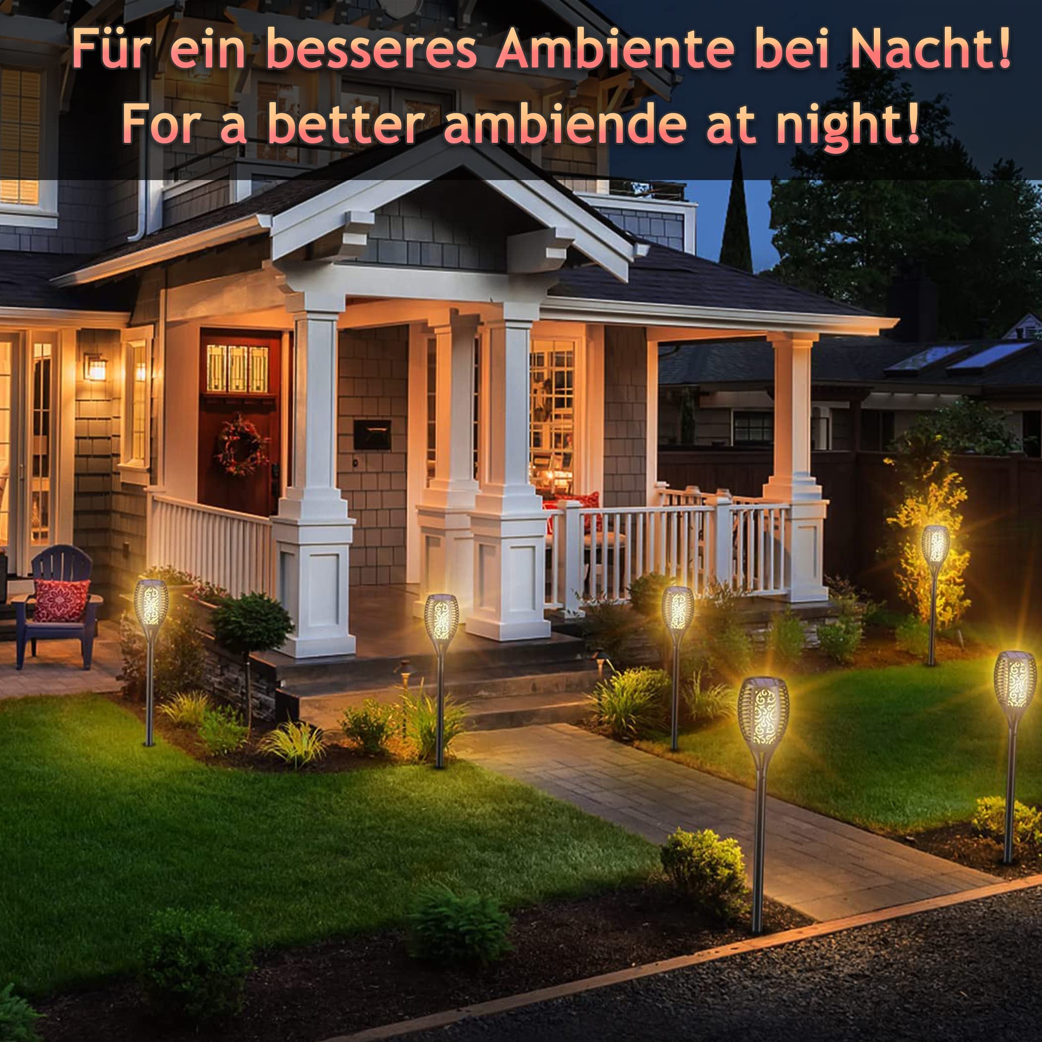 Solarfackeln mit 96 LED