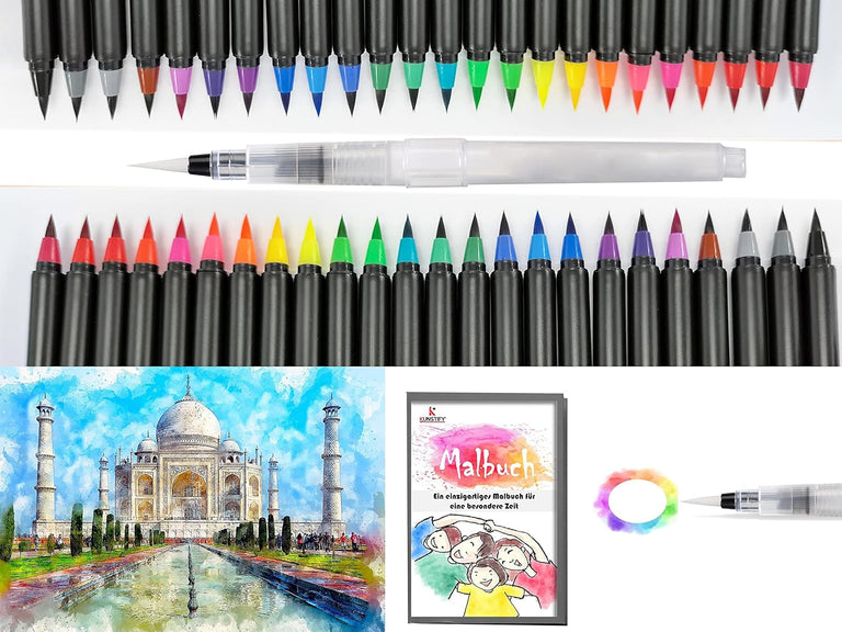 Aquarellstifte Dual Brush Pen 24 Farben Set Filzstifte Pinselstifte Fasermaler