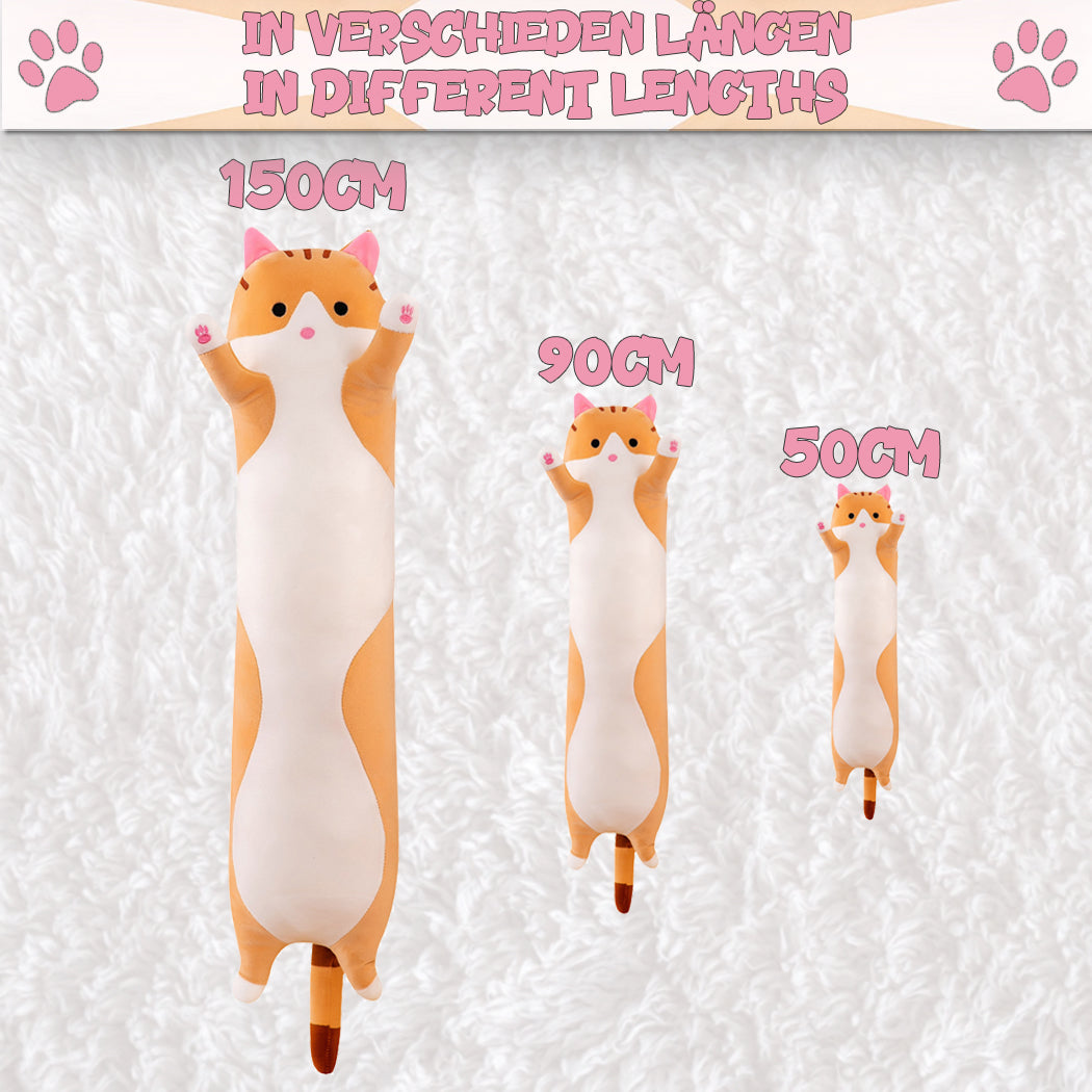 Long Cat - Brown / White - 50cm